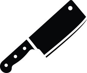 Sharp butcher knife cleaver kitchen tool culinary icon vector