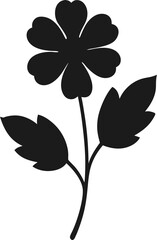 Simple black silhouette of a rue anemone flower icon on white