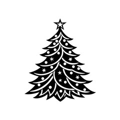 Christmas Tree Silhouette with Star