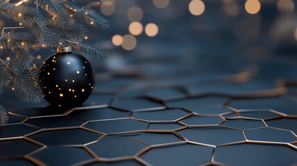 Sparkling Christmas lights and ornaments creating magical holiday atmosphere, festive New Year background, bright seasonal decorations for celebration and joy.