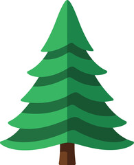 Green evergreen tree flat design icon vector vector