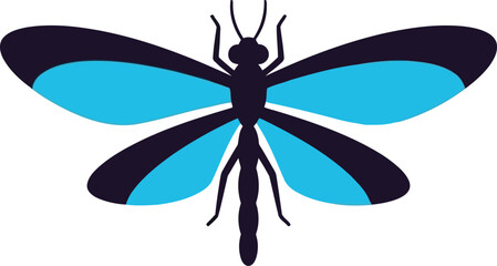 Vibrant blue dragonfly insect illustration isolated vector