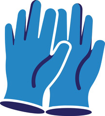 Obraz premium Bright blue medical gloves isolated on white protective handwear vector