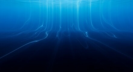 Obraz premium Mysterious deep blue underwater abstract light rays
