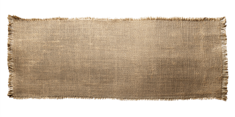 isolated long rectangular jute banner