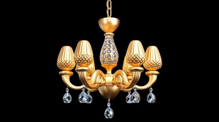 Elegant Gold Chandelier with Crystal Accents for Luxurious Home Decor and Stylish Interior Illumination