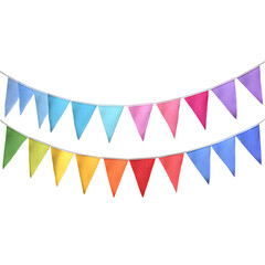 Obraz premium Watercolor rainbow bunting
