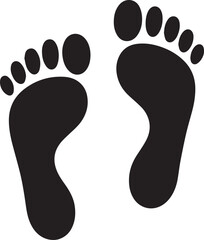 Footprints Outline Vector Minimal Shoe and Barefoot Print Icon Design
