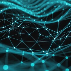 Abstract glowing neural network connections, futuristic technology visualization, PNG high-resolution