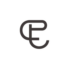 letter pt simple geometric loop lines logo vector