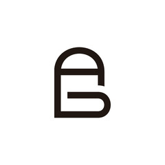 letter ag simple linked geometric lines logo vector