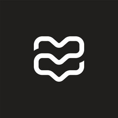 number 2 zigzag curves simple lines logo vector