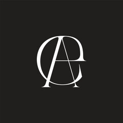 letter ae simple elegant serif clothing logo vector