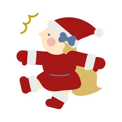 驚くかわいい女の子のサンタクロース