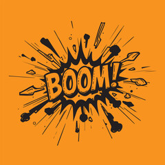 Line speed cartoon effect, boom explosion motion line element set. Comic boom burst, explosive smoke, line speed cartoon vector icon. Hand-drawn sketch doodle action effects. Vector illustration.