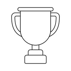Gold cup on stand. Game award for the winners. Illustration of prize for sports competitions.