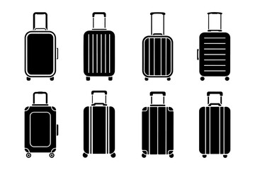 silhouette of   suitcase baggage luggage travel trip vacation journey case bag