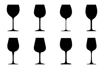silhouette of wine glasses  drink glassware