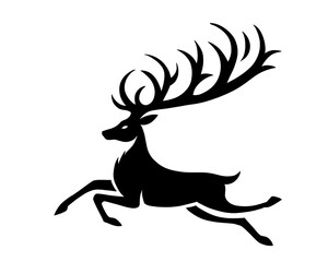 deer silhouette logo, vector illustration
