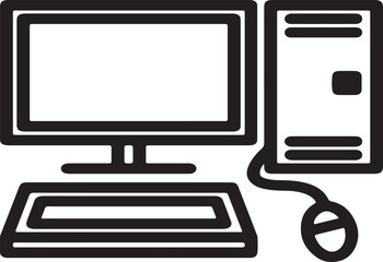 illustration of computer monitor with mouse