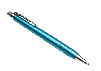 Isolated blue mechanical pencil, writing tool for sketching, drafting, or drawing plans