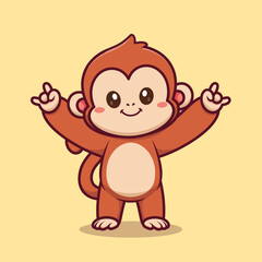 Cute Monkey With Metal Hand Cartoon