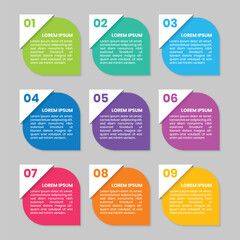 Naklejka premium 3D Colorful Numbering Infographic Process Template