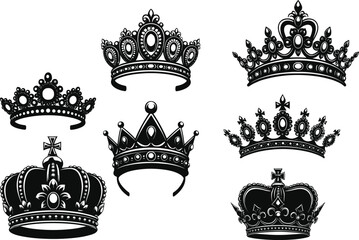 set of crowns vector