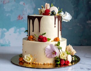 Elegant two-tiered cake