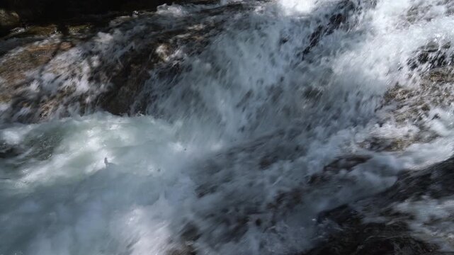 4K video footage of rushing water at Khao Khram Waterfall in Phatthalung, Thailand.