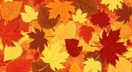 Vibrant autumn foliage creates a warm and textured background illustration
