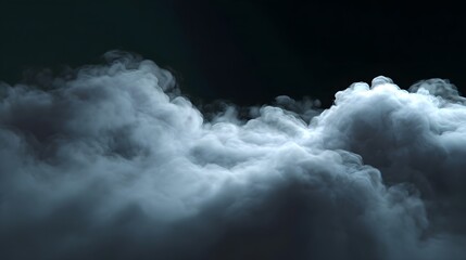 Obraz premium Ominous dark clouds swirl and billow, creating a moody, atmospheric scene against the dark backdrop.