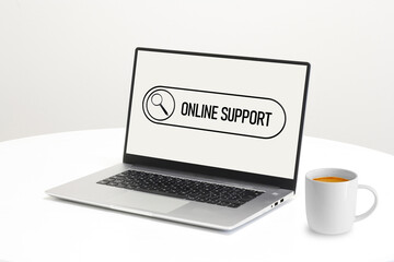 Online support concept. Laptop live chat service as Technical Support Center Customer Service Internet Business Technology