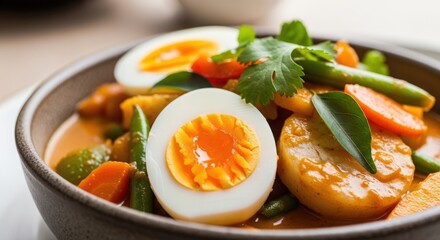 Compressed Rice Cakes in Coconut Vegetable Curry with Boiled Egg &ndash; A Masterpiece of Jakarta&rsquo;s Morning Table