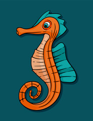 Fototapeta premium Illustration of a seahorse monster. Can be used for T-shirt & Apparel Design, Poster & Cover, Game & Comic, Digital Content