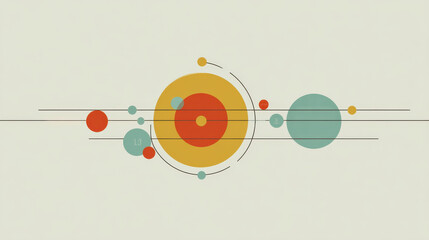 Abstract business illustration with geometric shapes and lines.