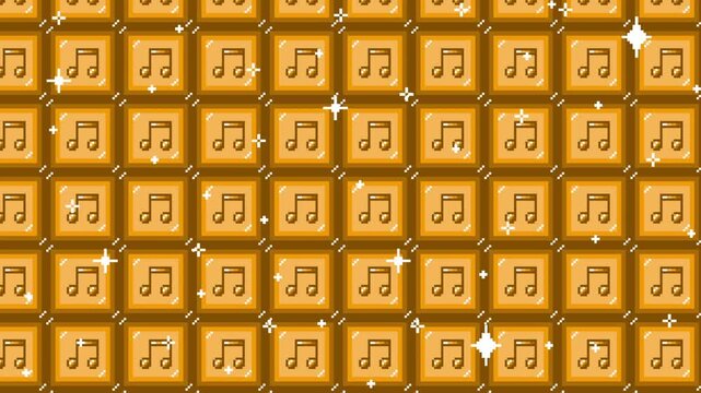 Pixel art tile eighth notes Looping animated background. 1080P (8)