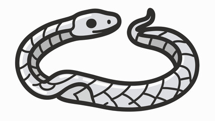 Fototapeta premium A simple and powerful black and white line art illustration of a serpent or snake, a classic and timeless icon symbolizing transformation, healing, and ancient wisdom. 