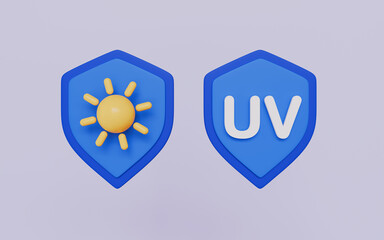 Sun UV Arrow protect radiation, UV reflection skin after protection, Shield with UV icon, Sun block icon
