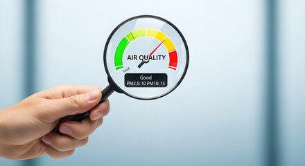 Air Quality Magnifying Glass Good Reading Hand Copy Space
