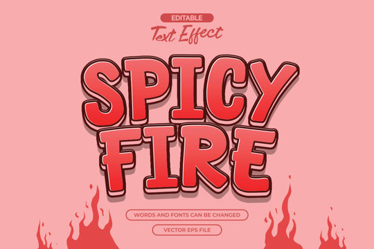 Spicy fire editable text effect with cartoon text style