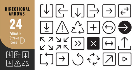 Directional Arrows Icon Set – Navigation, Pointer and Interface Vector Design
