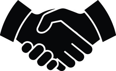 Symbolic handshake graphic representing agreement partnership collaboration and successful business deal