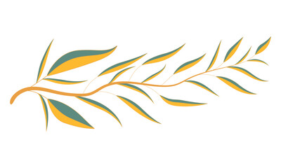 Colorful Contour Doodle Petal Branch Tree Leafy Decorative Illustrator Art