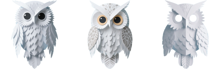 フクロウ　動物　生き物　ペーパークラフト