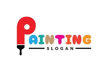 painting logo vector illustration. paint brush logo template