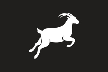 Fototapeta premium Simple jumping goat logo design. Logo icon vector illustration
