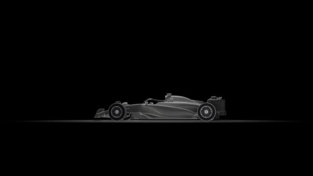 Wireframe Digital Model Of A Formula One Car