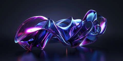 Abstract Object with Violet Glow on Dark Surface for modern tech background use