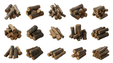 Firewood Collection – Transparent Background